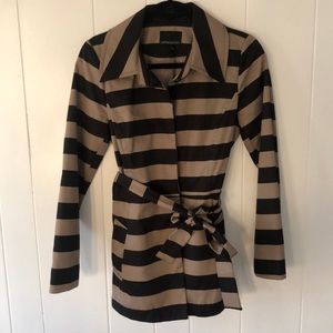 Cynthia Rowley stripped jacket with belt